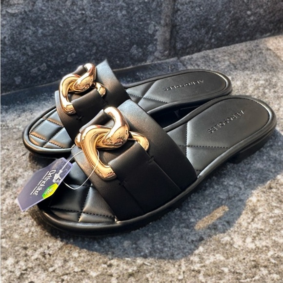 NWT Aerosoles Women's Big Chain Slide Slipper Size 7 Black - Picture 6 of 11